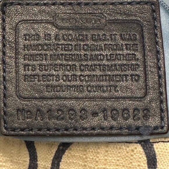 Coach #19623 Signature Legacy Canvas and Leather Messenger Bag Denim & Leather - Picture 4 of 12